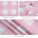 3 Packs Pink Gingham Tablecloths β Disposable Plastic  Table Covers,  for Birthday Parties