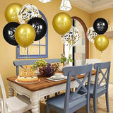 21St Birthday Balloons For Men, 15 Pcs Black Gold Happy 21St Birthday Balloons For Men Women 21 Years Old Party Decor Supplies