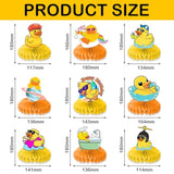 9Pcs Rubber Duck Honeycomb Centerpieces Themed Birthday Party Decorations Yellow Duck Animals Centerpiece Table Decoration Party Favors Decor Supplies Gifts For Boys Girls Men Women