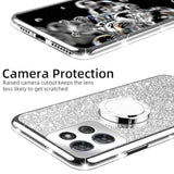 For Motorola Moto G Power 5G 2025 Phone Case (6.8-Inch) With Ring Stand Lanyard Girls Women Men Cute Soft Tpu Glitter Shockproof Protection Cover - Silver