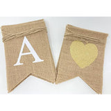 Happy Anniversary Burlap Banner For Wedding Anniversary Decorations With Gold Glitter Hearts