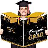 Jumbo Graduation Card Guest Book 2026 Graduation Party Decorations Class Of 2026 Big Giant Card For College High School Party, 24.8 X 16 Inches(Black, Gold)