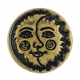 12 Pieces Sun Moon Face Symbol Metal Shank Buttons. 20Mm (3/4 Inch) (A