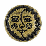 12 Pieces Sun Moon Face Symbol Metal Shank Buttons. 20Mm (3/4 Inch) (A