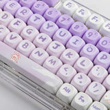 Keycaps 142 Keys Purple Rabbit Cute Moa Profile Dye-Sublimation For Cherry Mx