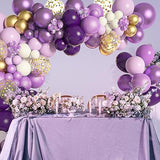 150Pcs Purple Balloons Garland Arch Kit, Light Pastel Purple Gold Whit