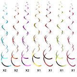 30pcs 60s Hippie Theme Party Foil Swirl Decorations with Retro Flower Peace Sign Cutouts