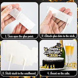 73 Pcs 2026 Happy New Year Cupcake Toppers Gold and Black for Party Decorations