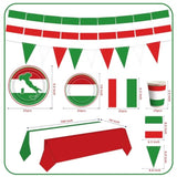 Italian Party Decorations Italy Flag Party Supplies Include Italian Flag Plates And Napkins Cups Banner Tablecloth For Red White And Green Italian Party Decor Italy Party Family Gathering,Serves 25