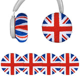 Geekria 2 Pairs Flex Fabric Headphone Covers - Product Safety Certified - Washable & Stretchable Sanitary Protectors for Over-Ear Headsets, Sweat Pads for Gym, Gaming (M/England Flag)