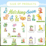 Dinosaur Baby Shower Decor Set "Hatching Soon” Banner & Hanging Swirls