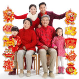 Red Gold Chinese New Year 2026 Banner Year of the Horse Decorations