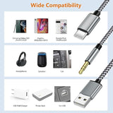 Usb C To 3.5Mm Aux Audio Cable With Charging, 2 In 1 Usb C To 3.5Mm Car Stereo Headset Audio Cable With Pd 18W Charging Compatible With Iphone 15/15Pro, Samsung Galaxy S23/S23+/S22, Google Pixel 7 6