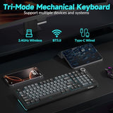 KI99 Pro Wireless Mechanical Keyboard with Quiet Switch, Hot Swappable Pre-Lubed Switches with RGB Backlit, Gasket Structure Computer Gaming Keyboard