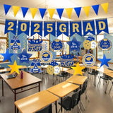 Graduation Decorations 2025 Blue Pre-Assembled Hanging Swirls 2025 Grad Banner Graduation Party Decorations 2025 For Classroom Home Party