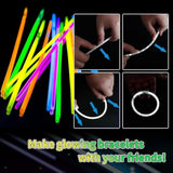 60pc 8in White Glow Sticks with Connectors Neon Party Favors Bulk
