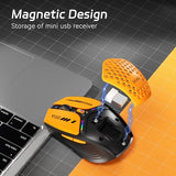 Bluetooth Wireless Mouse, (Bt5.0/5.1+2.4Ghz) Usb C Rechargeable Led Mouse Battery Level Visible, Honeycomb Magnetic Shell Cover With Usb Receiver & Type-C Adapter For Laptop/Pc/Mac/Ipad -Orange