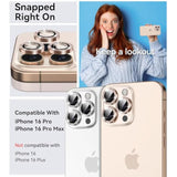 iPhone 16 Pro Camera Lens Protector Glitter Bling Tempered Glass Desert Gold