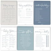 Baby Shower Games For Boy - Set Of 6 Baby Shower Games For 25 Guests, Double-Sided Thick Cards, Gender Neutral, Minimalist Blue