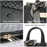 Quilted Laptop Bag For Women, Fits Up To 15.6-Inch Laptops, Pu Leather, Professional Business Briefcase With Shoulder Strap, Black
