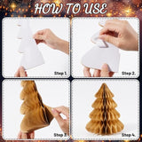 6-Piece 3D Christmas Honeycomb Paper Tree Table Centerpieces for Holiday Decor