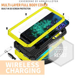 Samsung Galaxy S23 Plus Metal Case with Slide Camera Cover Built in Screen Protector Full Body Hybrid S24 Plus Case Metal Kickstand Military Heavy Duty Armor Silicone Case for Men and Women (Yellow)
