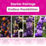 100 Pack Dark Purple 12 Inch Latex Balloons Helium Party Decorations for Halloween