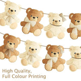 2Pcs We Can Bearly Wait Baby Shower Banner & Garland Decorations - Teddy Bear Theme For Gender Reveal Party