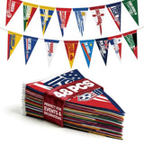 48 Country Flag Triangle Pennants 15m Banner for Events & Classrooms