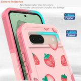 For Google Pixel 8A Case: Cute Flowers Floral Design For Girls Women Slim Soft Tpu Bumper Shockproof Silicone Cell Phone Cover 8A 5G (Strawberry)