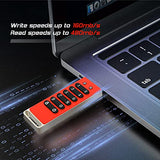 Innplus Secure Flash Drive 256-Bit, 64Gb Encrypted Usb 3.0 Flash Drive, Password Protected, Compatible For Mac/Windows/Linux/Embedded System - Orange