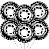 6Pcs 30-Inch Race Car Tire Balloons for Racing Themed Party Decorations