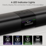 Sound Bar for Smart TV, 80W Surround Sound System, 2-in-1 Detachable Design, 2.0 Channel Soundbar, 4 Woofers & Dual Horn Tweeters, Bluetooth5.3 ARC