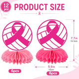 12 Pcs Pink Bow Volleyball Centerpieces Breast Cancer Awareness Decorations