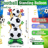 2 Pcs 3.5 ft Giant Soccer Foil Balloons, Soccer and Stars