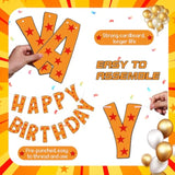 Anime Happy Birthday Banner Decorations Star Birthday Banner Yellow Themed Cartoon Party Supplies For Boys Girls Anime Party Supplies