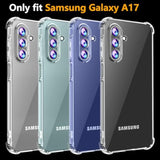 Samsung Galaxy A17 5G Clear Phone Case with Tempered Glass Screen Protector, Soft Flexible TPU Slim Fit Shockproof Phone Cover for Women Men Girls Boys