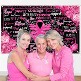 Breast Cancer Awareness Banner Backdrop Pink Ribbon Banner Decor 6x3.6ft