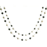 De Kulture Handmade Premium Wool Felt Large Pom Pom Garland Eco Friendly Christmas Tree Ornament, Home Office Wedding Party Holiday Decoration Banner | 96 Inches (Grey & Off White)