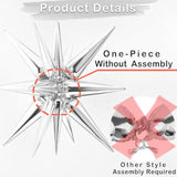 20 Pcs Silver Star & Spike Foil Balloons for Party Decorations