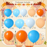 Fall Pumpkin Balloon Garland Arch Kit 154Pcs Burnt Orange Blue White Party Decor