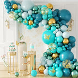 142pcs Teal & Turquoise Balloon Garland Kit for Baby Shower, Birthday and Party Decor