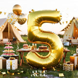 40-Inch Big Gold Number 5 Foil Helium Balloon Jumbo Birthday Anniversary Decor