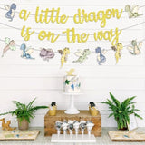 Dragon Baby Shower Party Decorations A Little Dragon Is On The Way Banner Dragon Theme Garland Banner Magic Dragon Party Decor Dragon Theme Party Little Dragon Baby Shower Supplies For Boys