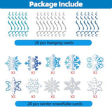 Christmas Snowflake Hanging Swirls White Blue Party Decor