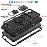 Galaxy A32 5G Case with Camera Cover Slider and 2 Tempered Glass Screen Protectors, Black
