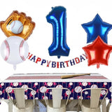 Baseball Balloons 1St Birthday Decorations For Boy | Rookie Of The Year First Birthday Decoration Baseball Sports Theme Party Supplies Foil Mylar Navy Blue Red White Sports Balloon Arch Kits