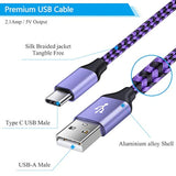 4Pack Usb C Fast Phone Charger Type A To Type C Charging Cable Android Car Power Cord Compatible For Samsung Galaxy S21/S21 Plus/S21 Note 20 Ultra/10 A42 A51 A52 A71 S10 A01 A11 A21 A31 Ipad