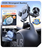 Military-Grade Phone Holders for Your Car?96+LBS Strongest Suction?Car Phone Holder Mount, Ultra-Durable Cell Phone Car Mount Truck for Dashboard