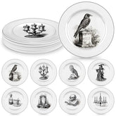 8 Pcs Vintage Halloween Dinnerware Set Halloween Plates Serving Dishes 8 Inch Reusable Gothic Dinnerware Set Salad Dessert Plates For Indoor And Outdoor Use Kitchenware Gift(Fashion,8 Inch)